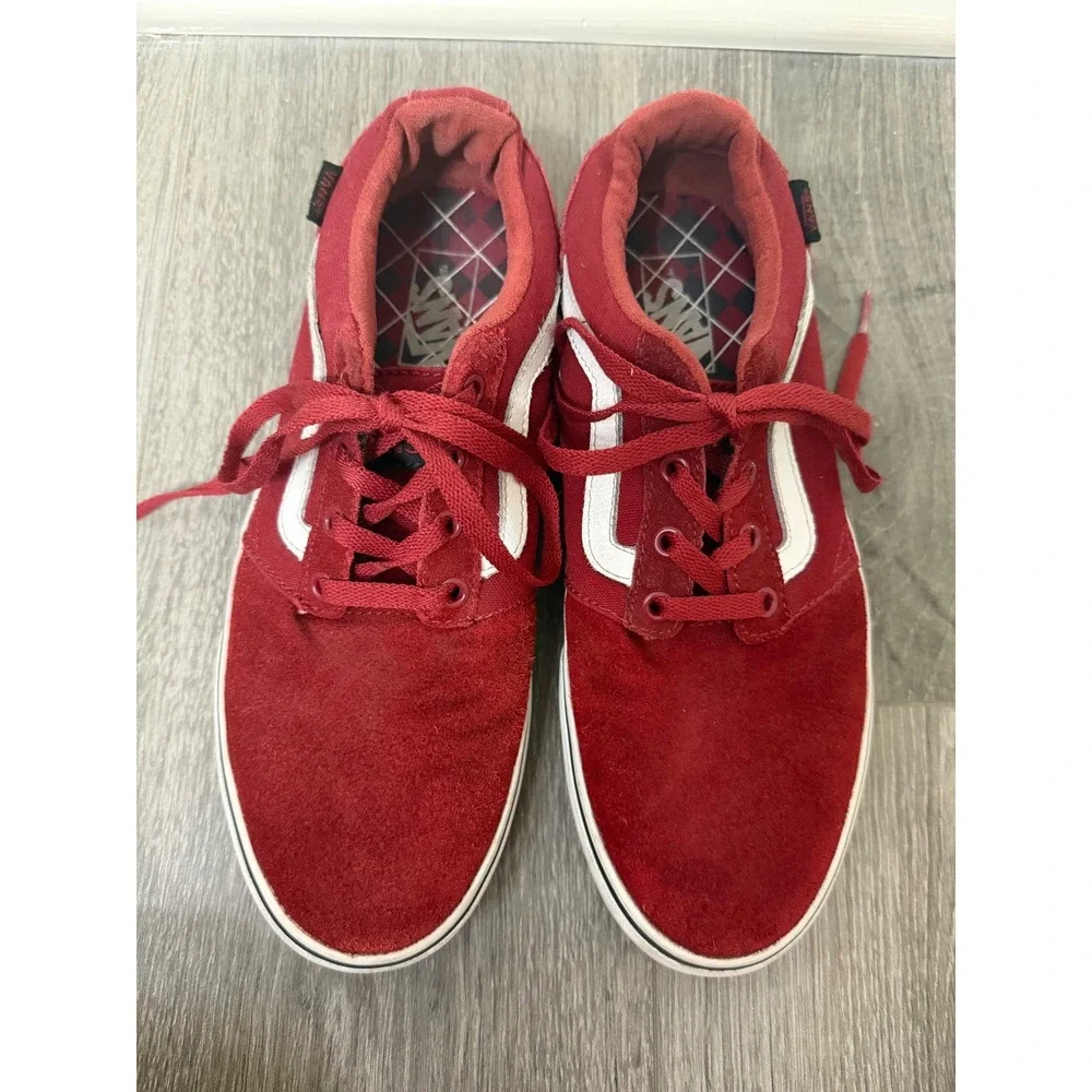 Vans Old Skool Red Suede Sneaker Skater Grunge Mens Size 9 Low Top Streetwear